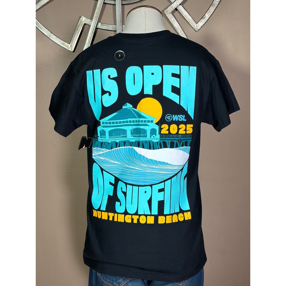 Jacks Surfboards US Open of Surfing 2025 Huntington Beach Shirt Black Small NWT